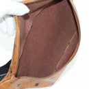 MCM Vicetos Logogram Waist bag PVC Leather Gold Brown Auth am11009A-17