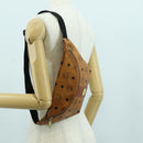 MCM Vicetos Logogram Waist bag PVC Leather Gold Brown Auth am11009A-21