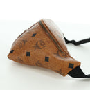 MCM Vicetos Logogram Waist bag PVC Leather Gold Brown Auth am11009A-5