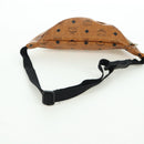 MCM Vicetos Logogram Waist bag PVC Leather Gold Brown Auth am11009A-7