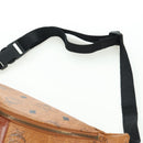 MCM Vicetos Logogram Waist bag PVC Leather Gold Brown Auth am11009A-9