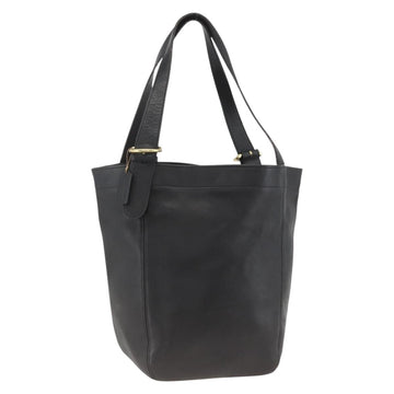 Coach Old Tote Bag Leather Black Gold Auth am11015