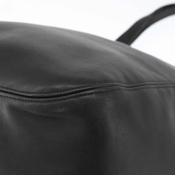 Coach Old Tote Bag Leather Black Gold Auth am11015