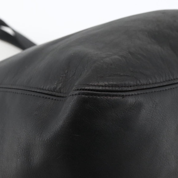 Coach Old Tote Bag Leather Black Gold Auth am11015