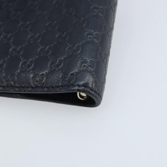 GUCCI Micro GG Guccissima Day Planner Cover Leather Navy 115240 Auth am11017
