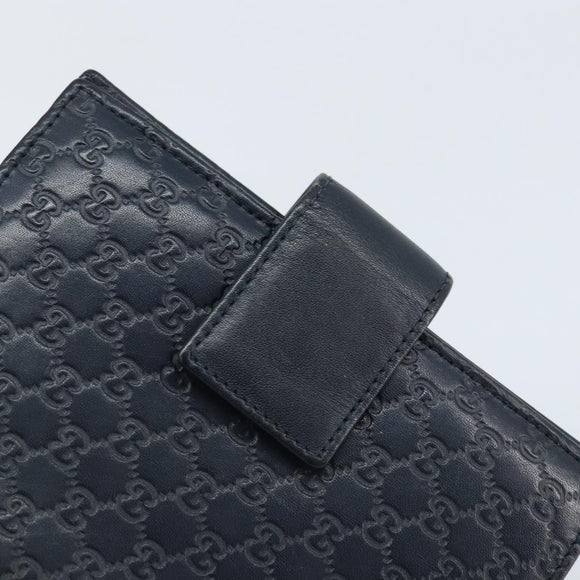 GUCCI Micro GG Guccissima Day Planner Cover Leather Navy 115240 Auth am11017