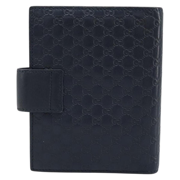 GUCCI Micro GG Guccissima Day Planner Cover Leather Navy 115240 Auth am11017