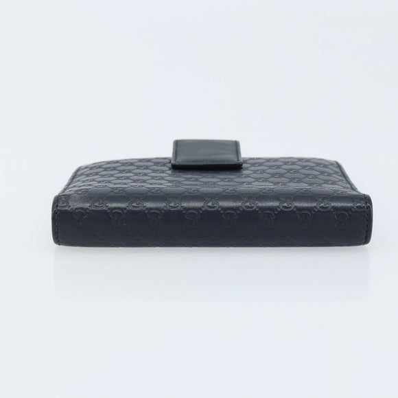 GUCCI Micro GG Guccissima Day Planner Cover Leather Navy 115240 Auth am11017
