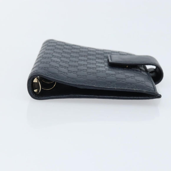 GUCCI Micro GG Guccissima Day Planner Cover Leather Navy 115240 Auth am11017