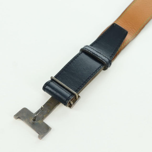 HERMES Constance Riem Leer Vintage 75 cm Marineblauw Auth am11019A
