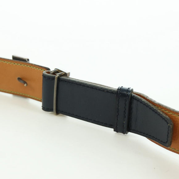 HERMES Constance Riem Leer Vintage 75 cm Marineblauw Auth am11019A