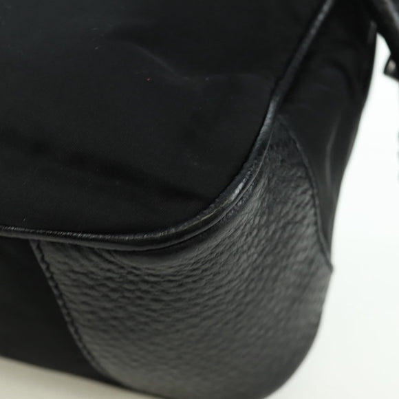 PRADA Hand Bag Nylon Black Silver BR2120 Auth am11021V
