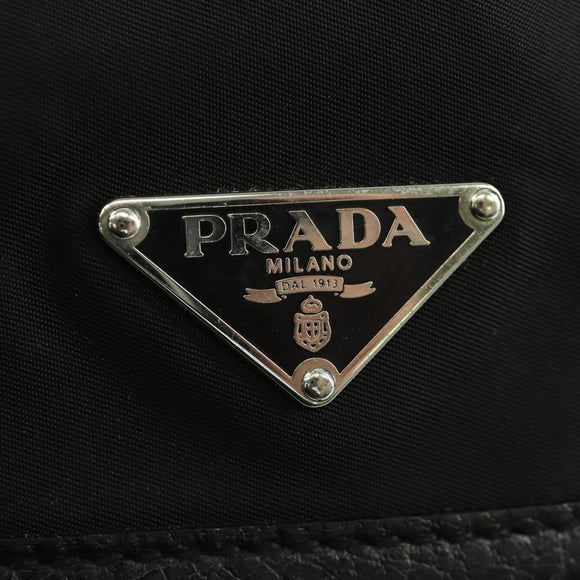 PRADA Hand Bag Nylon Black Silver BR2120 Auth am11021V