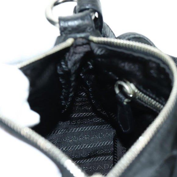 PRADA Hand Bag Nylon Black Silver BR2120 Auth am11021V