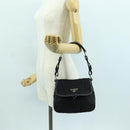PRADA Hand Bag Nylon Black Silver BR2120 Auth am11021V-26