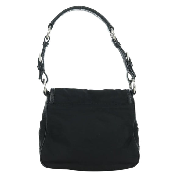 PRADA Hand Bag Nylon Black Silver BR2120 Auth am11021V