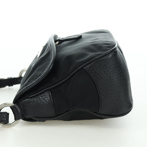 PRADA Hand Bag Nylon Black Silver BR2120 Auth am11021V