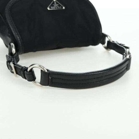 PRADA Hand Bag Nylon Black Silver BR2120 Auth am11021V