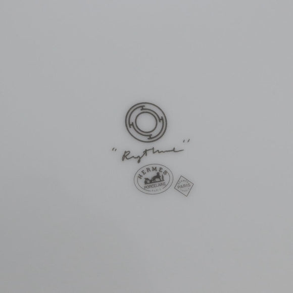 HERMES Rhythm Plate Pottery White Auth am11022M