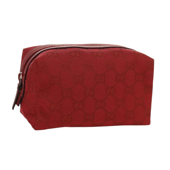 GUCCI GG Canvas Pouch Red 29595 Auth am11024V