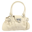 Salvatore Ferragamo Gancini Marissa Bag Leather White Silver Auth am11025-1