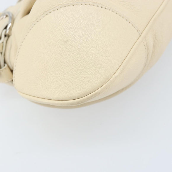 Salvatore Ferragamo Gancini Marissa Bag Leather White Silver Auth am11025