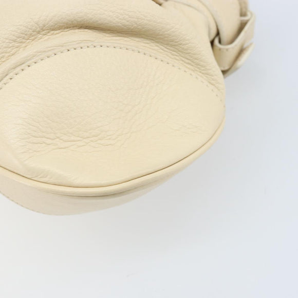 Salvatore Ferragamo Gancini Marissa Bag Leather White Silver Auth am11025