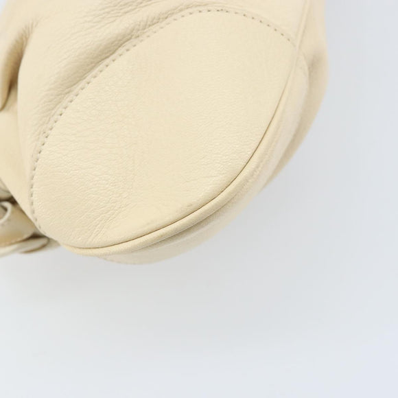 Salvatore Ferragamo Gancini Marissa Bag Leather White Silver Auth am11025