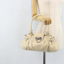 Salvatore Ferragamo Gancini Marissa Bag Leather White Silver Auth am11025-24