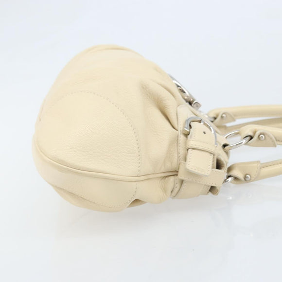 Salvatore Ferragamo Gancini Marissa Bag Leather White Silver Auth am11025