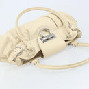 Salvatore Ferragamo Gancini Marissa Bag Leather White Silver Auth am11025-6