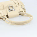 Salvatore Ferragamo Gancini Marissa Bag Leather White Silver Auth am11025-7