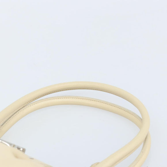 Salvatore Ferragamo Gancini Marissa Bag Leather White Silver Auth am11025
