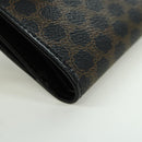 CELINE Macadam Canvas Trifold Wallet PVC Leather Black Gold Auth am11034V-10