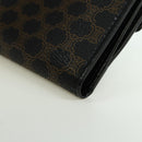 CELINE Macadam Canvas Trifold Wallet PVC Leather Black Gold Auth am11034V-11