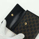 CELINE Macadam Canvas Trifold Wallet PVC Leather Black Gold Auth am11034V-12