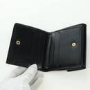 CELINE Macadam Canvas Trifold Wallet PVC Leather Black Gold Auth am11034V-14