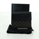 CELINE Macadam Canvas Trifold Wallet PVC Leather Black Gold Auth am11034V-20