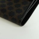 CELINE Macadam Canvas Trifold Wallet PVC Leather Black Gold Auth am11034V-9