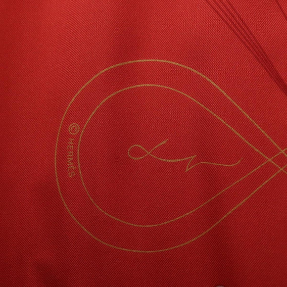 HERMES Seidentuch Carre 90 „QUINTESSENCE“ Rot Auth am11039V