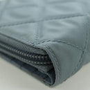 PRADA Round Compact Wallet Wallet Nylon Light Blue 1ML605 Auth am11040V-15