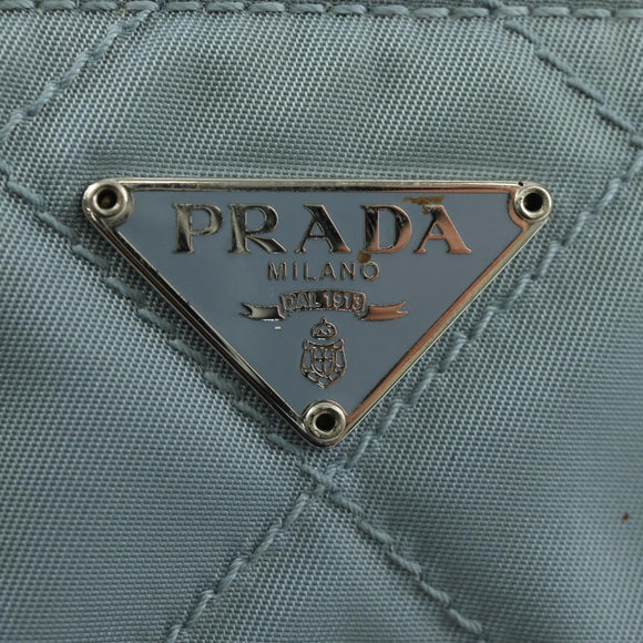 PRADA Round Compact Wallet Wallet Nylon Light Blue 1ML605 Auth am11040V