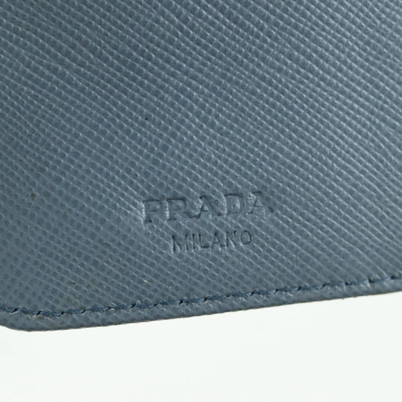 PRADA Round Compact Wallet Wallet Nylon Light Blue 1ML605 Auth am11040V