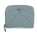PRADA Round Compact Wallet Wallet Nylon Light Blue 1ML605 Auth am11040V-13
