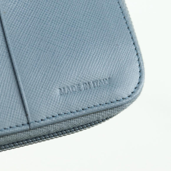 PRADA Round Compact Wallet Wallet Nylon Light Blue 1ML605 Auth am11040V
