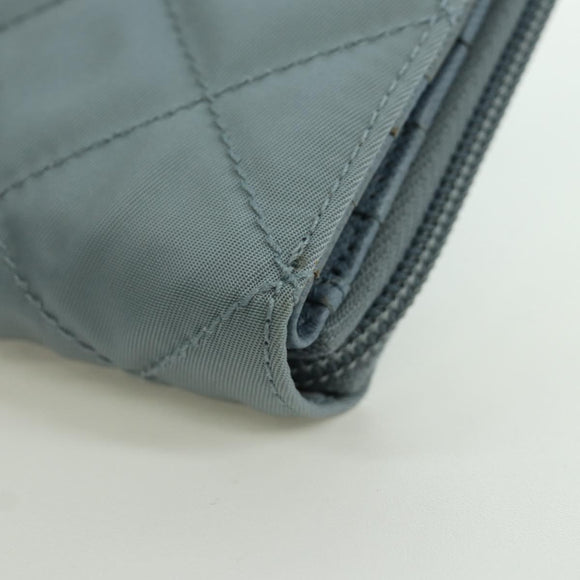 PRADA Round Compact Wallet Wallet Nylon Light Blue 1ML605 Auth am11040V