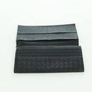 BOTTEGA VENETA INTRECCIATO Long Wallet Leather Navy Gray Ivory Auth am11043A-8