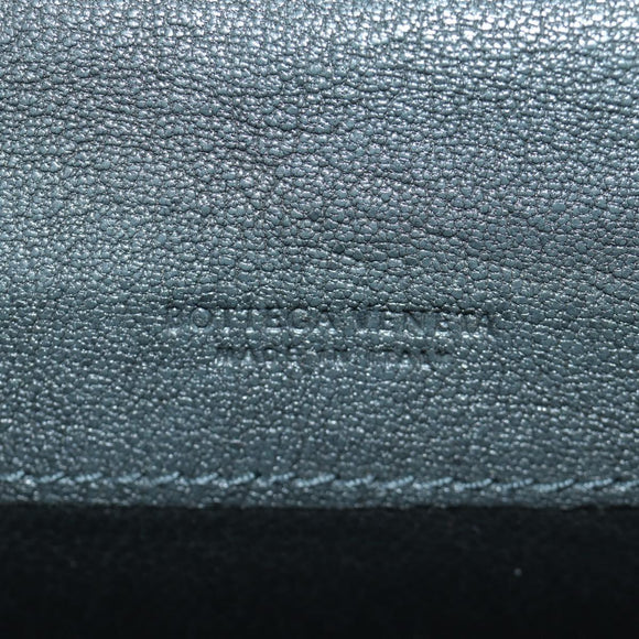 BOTTEGA VENETA INTRECCIATO Long Wallet Leather Navy Gray Ivory Auth am11043A