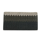 BOTTEGA VENETA INTRECCIATO Long Wallet Leather Navy Gray Ivory Auth am11043A-2