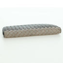 BOTTEGA VENETA INTRECCIATO Long Wallet Leather Navy Gray Ivory Auth am11043A-5